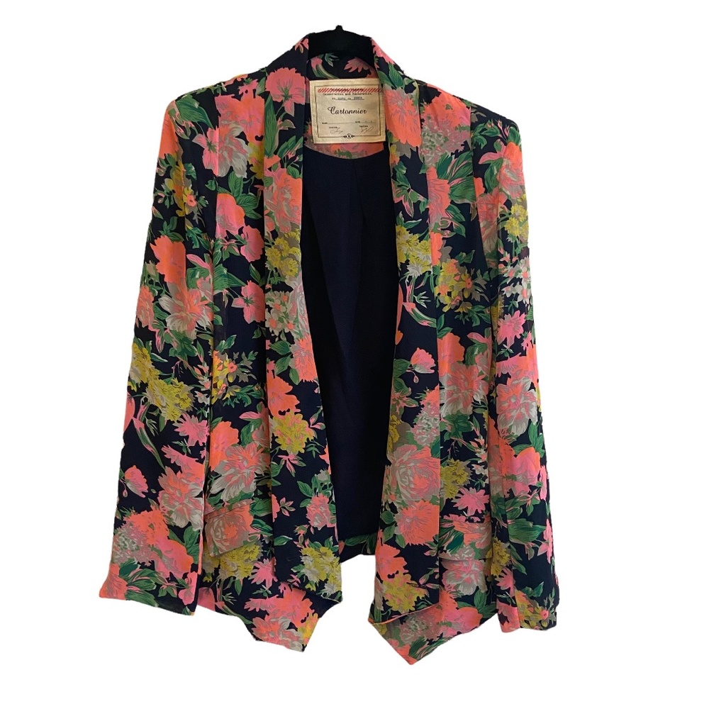 Cartonnier Floral Blazer in Navy, Pink, Green